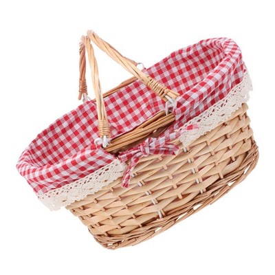 Deko Korb Geflochten Gartenkorb Geflochtener Picknickkorb Rattankorb
