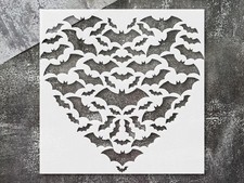 Bats Heart Halloween Wall Art Stencil for Festive Decor - StencilAir