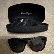 Salvatore Ferragamo Women's Oversized Butterfly Sunglasses Black Gray Designer