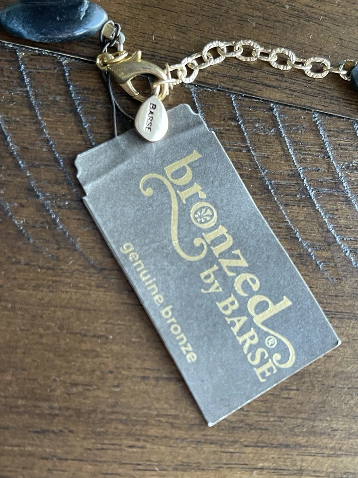 Barse Genuine Blue Tiger’s Eye Bronze Pendant Necklace 18” - Image 2 of 4