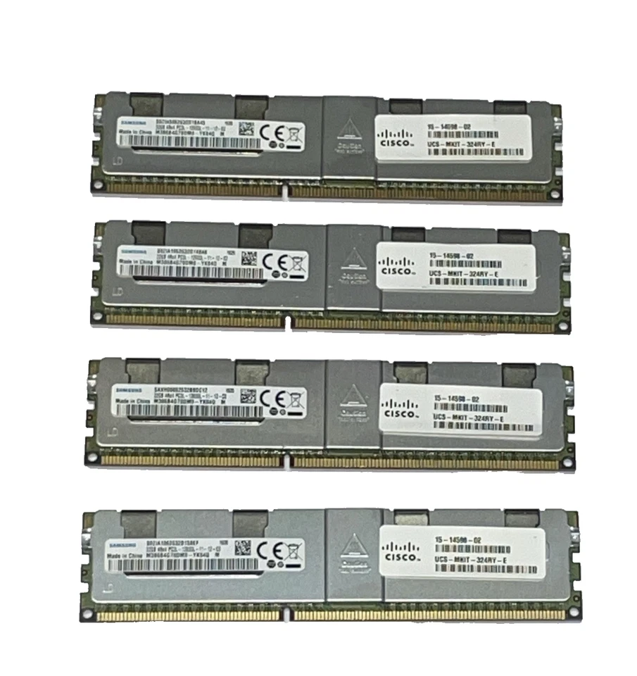 128 GB Samsung (4x32GB) M386B4G70DM0-YK0 PC3L-12800L CL11 ECC LRDIMM Server Ram
