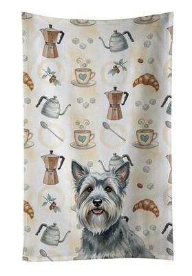 Caroline's Treasures Gray Skye Terrier Coffee Bar Kitchen Towel WDK7624KTWL
