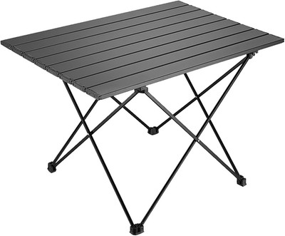 Folding Camping Table, 16 Inch X 13.8 Inch X 11.4 Inch Black Carbon Steel Foldab