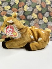 1998 Ty Beanie Baby - WHISPER the Deer NEW MWMTs Plush Red Stamp Tush Tag