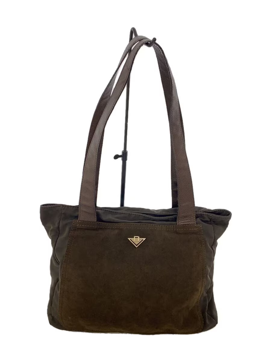 BOTTEGA VENETA tote bag in brown nylon with suede accents