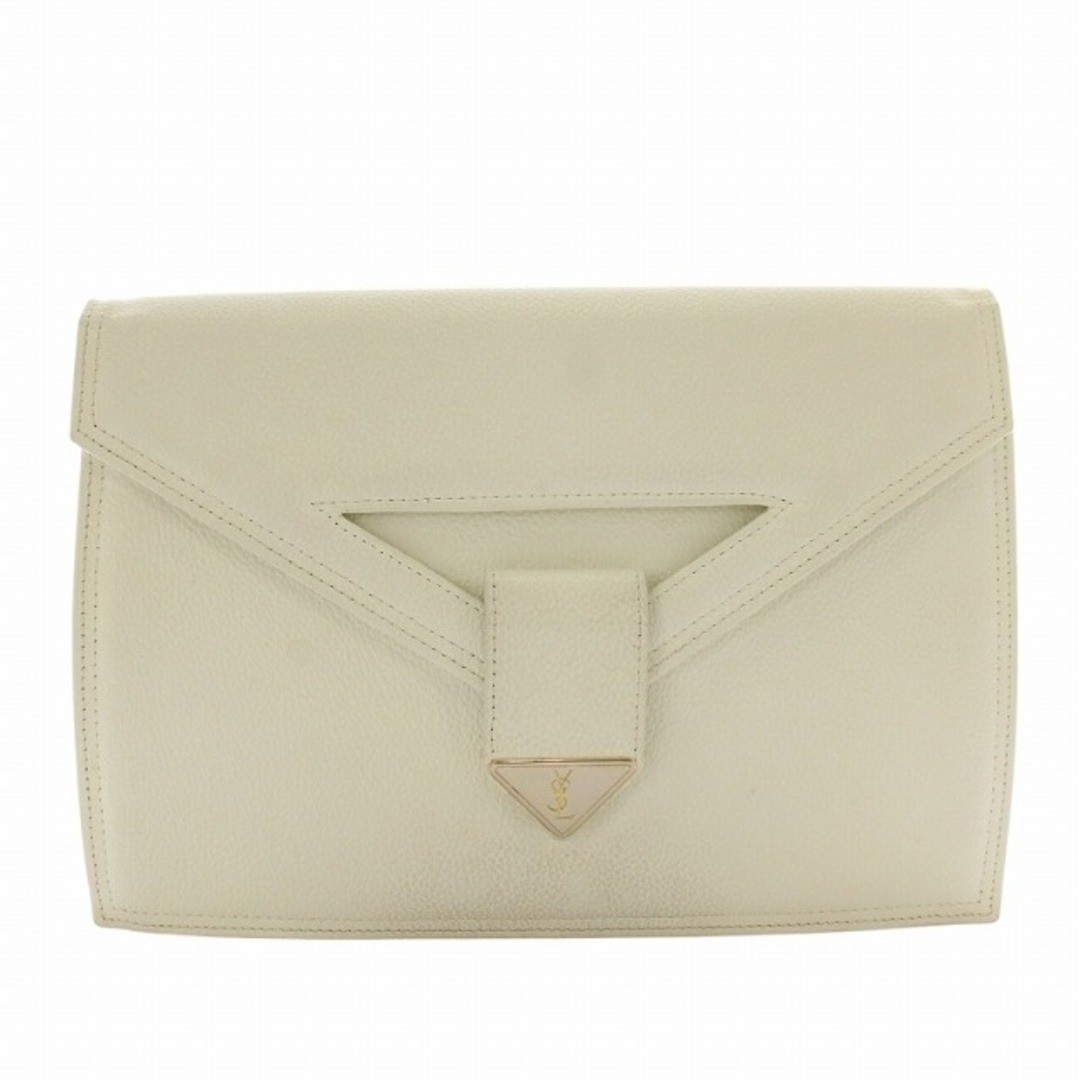 Borsa pochette vintage Yves Saint Laurent s pelle logo oro ferramenta usata fde