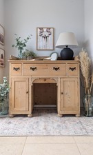 Charming, Vintage, Pine Desk with Drawers & Cupboards