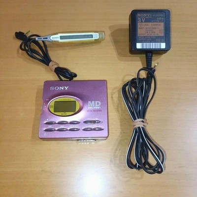 Sony MZ-R91 Portable MD Player Pink Tested Working Japanese