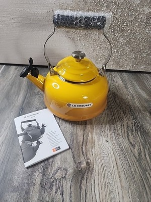 Le Creuset Nectar on Steel Whistling Tea Kettle with Metal Finishes, 1.7 Qt., 