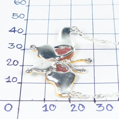 Handmade 4ct+ Natural Tourmaline Necklace 925 Sterling Silver 18"/N26488 - Picture 3 of 8