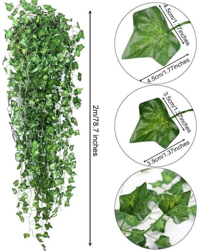 Artificial Ivy Leaf Fake False Hanging Trailing Plant Garden Outdoor Party Decor - Picture 9 of 15