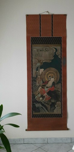 Magnificent Japanese scroll Edo 17th Kannon Guaniyn Buddhism Kakemono 觀音 - Picture 3 of 12