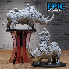 Barbarian Rhino Mount | D&D Dungeons and Dragons Tabletop Miniatur 28mm Scale