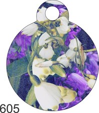 Pet Tag Personalized Pet ID tag for Dog and Cat ROUND Tag Unique cute Pink Heart