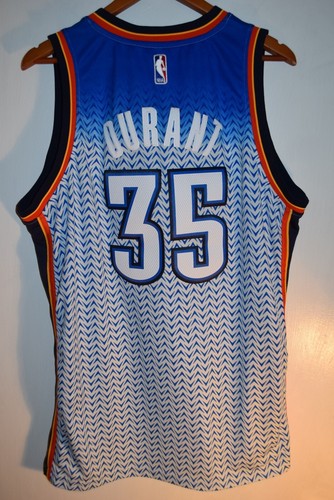 Kevin Durant 2013 Sewn Logos OKC Oklahoma City Thunder Adidas Jersey Lg Stitched - Picture 2 of 7