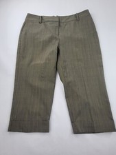 Nine&Co Women's Capri Dress Pants ~ Sz 14 ~ Tan and yellow~ Plaid