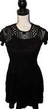 Short Sleeve Black Small Back Zipper Short Dress