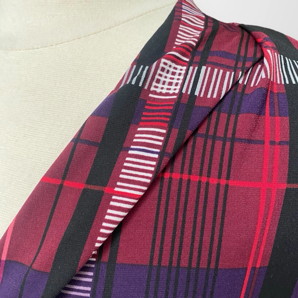 Blusa Top Túnica Liz Claiborne Mujer Talla 2X Elastizada Slinky Viaje Cuadros Foto 3 de 4