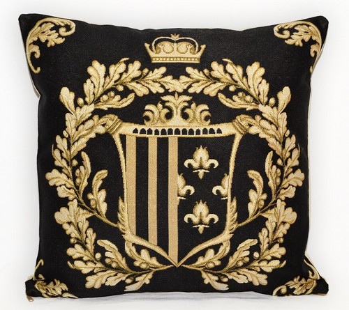 Pillow Case Cushion Decorative Cushion Tapestry Arms Baroque Gold Black - Picture 47 of 49