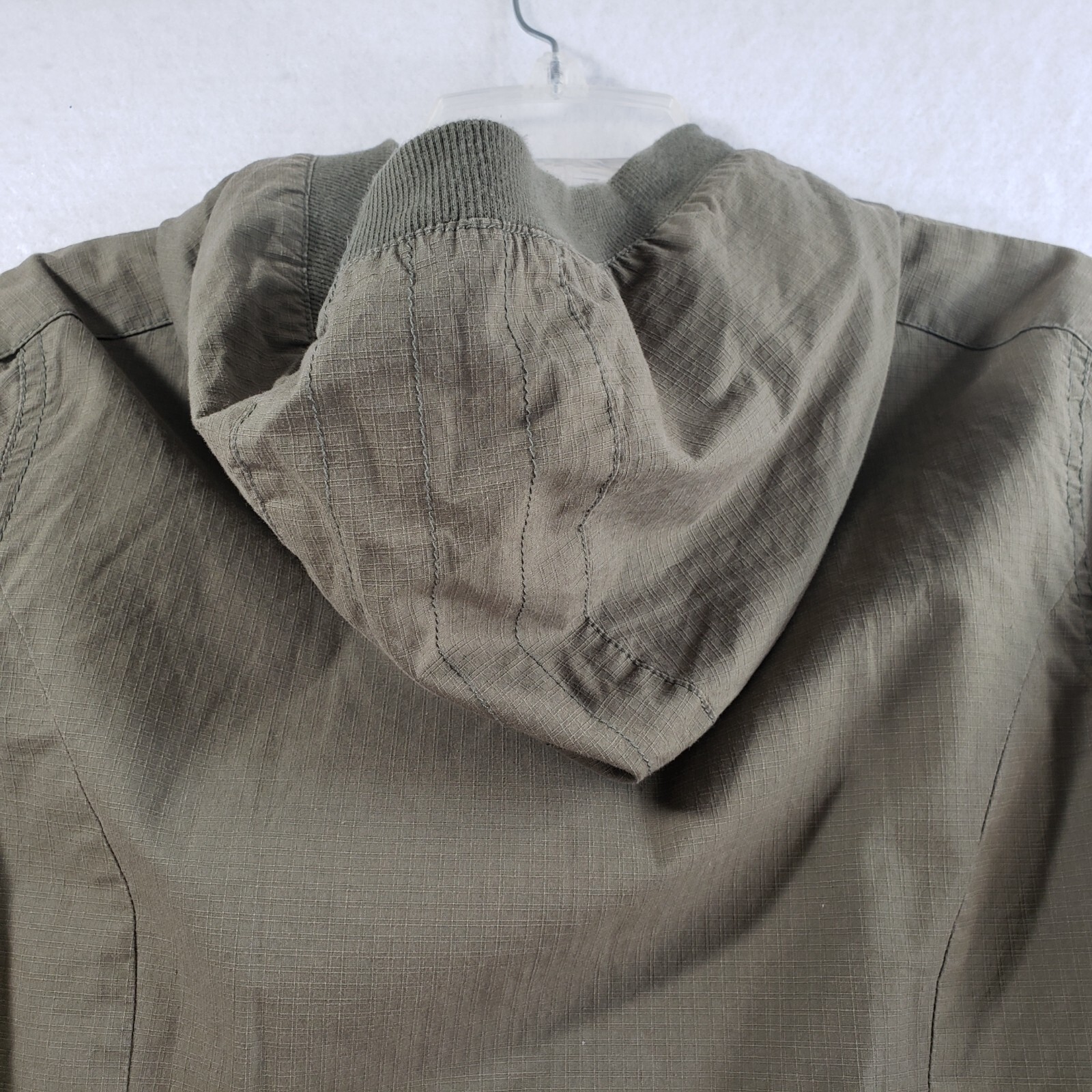 Roxy Cotton Utility Cargo Jacket Medium Hooded Ol… - image 12