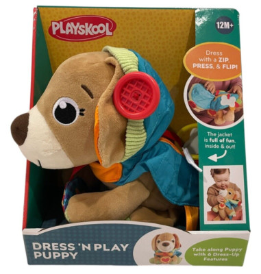 New Playskool Baby Toddler Dress N Play Plush Puppy Dog Lovey 12M+