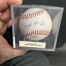 Rafael Betancourt Autographed Baseball MLB With Picture Cleveland Indians