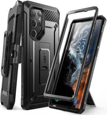 SUPCASE UB Pro Series Hülle für Samsung Galaxy S23 Ultra Robust Gürtelclip Schwarz