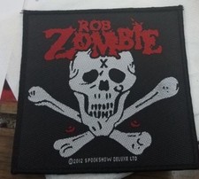 ROB ZOMBIE PATCH NEW 2012 E RARE COLLECTABLE WOVEN ENGLISH IMPORT WHITE ZOMBIE