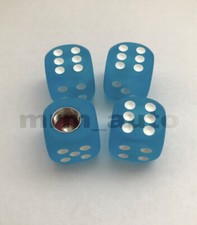 Frosted Blue Translucent Dice 4 Pcs Tire Wheel Valve Stem Cap Bikes Car Truck Frosted Blue Translucent Dice 4 Pcs Tire Wheel Valve Stem Cap Bikes Car Truck
