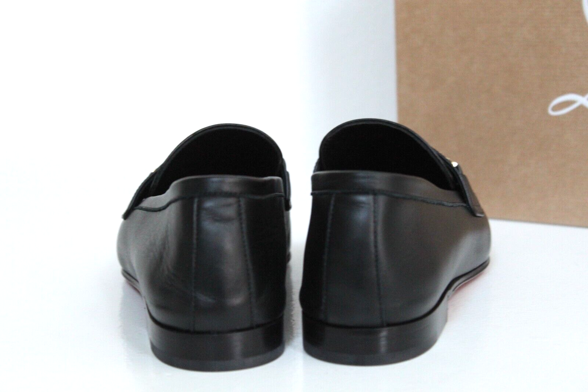 sz 7.5 / 38 Christian Louboutin MJ Moc Black Monogram Chain