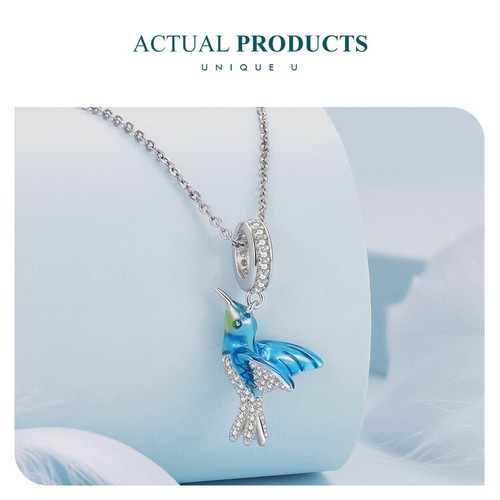 Voroco Women 925 Sterling Silver Exquisite Kingfisher CZ Charm Jewelry Bracelets - Picture 15 of 17