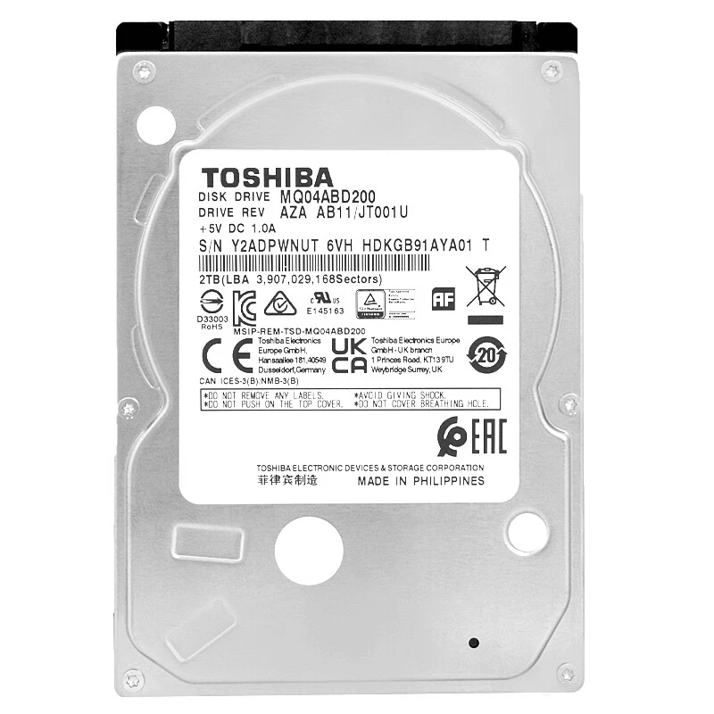 Toshiba 2TB Storage Capacity Internal Hard Disk Drives for sale
