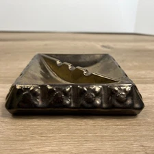 Vintage MCM Copper Ashtray Metallic Drip Glaze Retro Mid-Century Smoking Decor