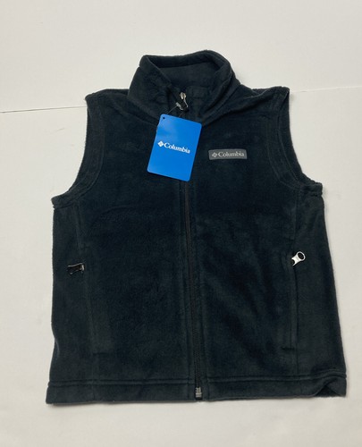 COLUMBIA BOYS STEENS MOUNTAIN FLEECE VEST XXS XS 4/5 6/7 4 5 6 7 BLACK NEW NWT - Picture 3 of 7