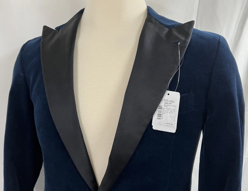 Chaqueta de terciopelo Brunello Cucinelli Peak solapa mezcla seda 48EU/38US $4395.00 NUEVA CON ETIQUETAS Foto 4 de 4