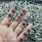 Garnet Gemstone 925 Sterling Silver Plated Wholesale Ethnic Unisex Lot Rings