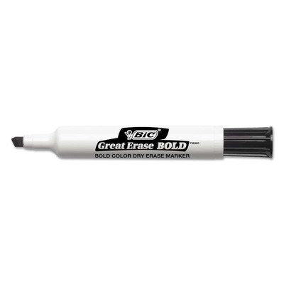 Bic great erase bold Dry-erase markers, chisel tip, Black Ink, 12/pk (070330328587)