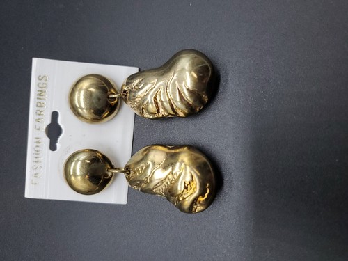 Lote de 3 Pendientes Perforados Poste Colgante Tono Dorado - Imagen 7 de 9