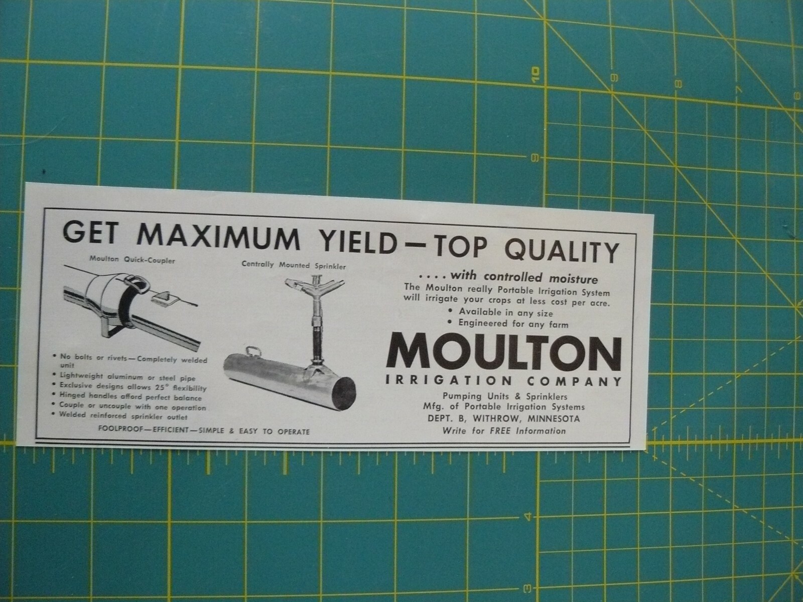 THE FARM QUARTERLY SUMMER 1957ADMOULTON Portable IRRIGATION CO