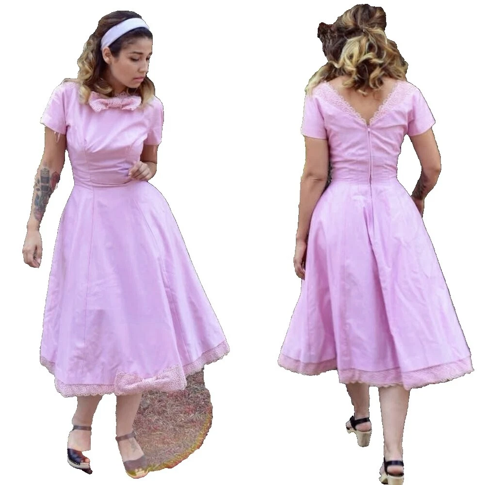Mezcla de algodón Cóctel Vestidos VINTAGE 1950s para Mujer