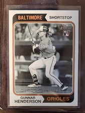 Gunnar Henderson Topps Heritage Black and White SP Variation Rookie Card RC B&W