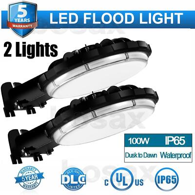 2Pack 100W LED Barn Yard Street Outdoor Security Light Dusk to Dawn Flood Light