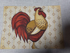 Handpainted Needlepoint Canvas Rooster design, 13ct JWPO 029a