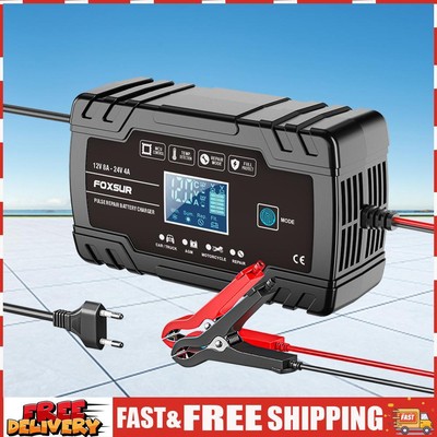 12V 24V 8A Digital Car Battery Charger Pulse Repair Useful for Lead-Acid GEL AGM