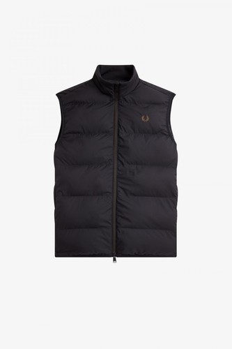 SMANICATO BOMBER UOMO FRED PERRY INSULATED J4566 198655 198 NERO ORIGINAL AI2024 - Picture 7 of 8