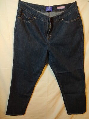 Just My Size Classic Fit Straight Womens Size 18W Dark Blue Denim Jeans  38x30