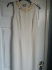 Dusk By Frank Usher Size 12 Cream & Gold Evening/Ball Dress  Stunning