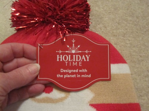 Holiday Time Santa Face Beanie hat pom pom new with tags - Picture 3 of 4