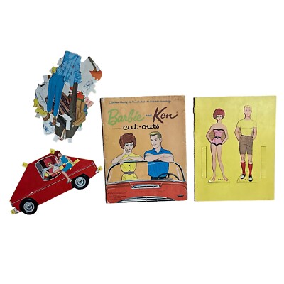 Vintage 1962/63 WHITMAN Paper Dolls BARBIE AND KEN Cut-Outs JOE'S