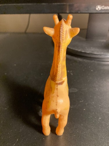 Vintage Gummi quietschendes Spielzeug GIRAFFE mit schwenkbarem Kopf - Bild 4 von 4